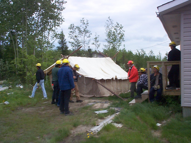 The tent was up in no time.