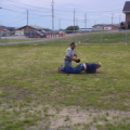 The mens 3 legged race,these two guys did'nt get to far.