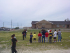 The mens water ballon toss.