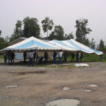 Men putting up this tent.Gospel tent meeting this weekend.