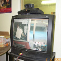 Fort Severn Technician zooms in on a computer in Deer Lake.