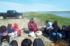 Lucy Stoney, Explaining to the girls how animal skins were used how they were tannned to make moccasins.