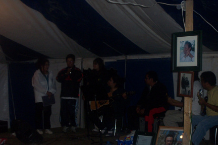 And here we have a very dark photo of the band. We are trying to show that we have paticipated in their jamboree.