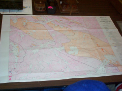 Here is a map that the geologist brought.It showed where they have studied rock,within our area.