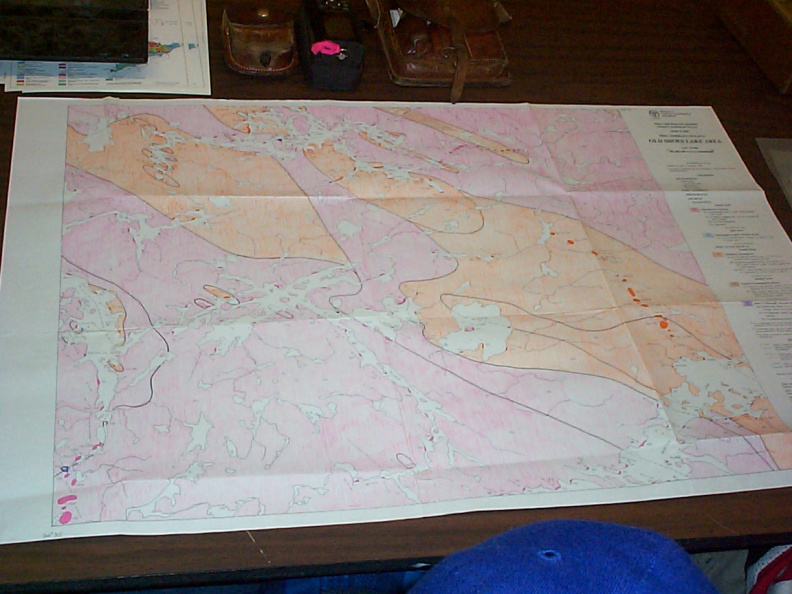 Here is a map that the geologist brought.It showed where they have studied rock,within our area.