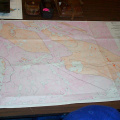 Here is a map that the geologist brought.It showed where they have studied rock,within our area.