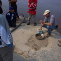 Geologist show's kids what they do to look for gold.