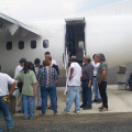 Discussion takes place before anyone gets on board.