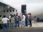 Discussion takes place before anyone gets on board.