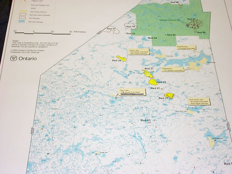 Map of the fires around Ontario