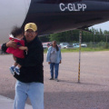 Donald Meekis and his son, Justin, arriving from Thunder Bay,