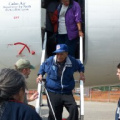 And our other elder Donald Kakegamic, Not bad for a 102 year old man eh? Walking out the plane by himself.

