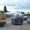 A picture of our school bus ready to take the people who got evacuated back home.
