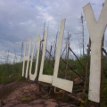 We used one sheet of plywood to make the letters and two sheets to make the W