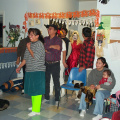 Annie, head of the children's center, tossing the bean bag