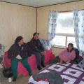 Bello Kakegamic in the middle with his wife at the left and Janice Kakepetum