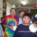 Lily Sawanas, April Meekis and Jarret Meekis posing for the camera.. Comments  "Next time send the ice cream"