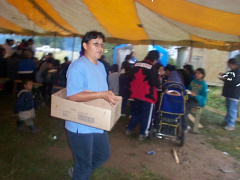 Ida Meekis helping out by serving meals