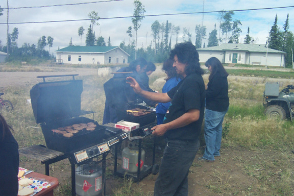 And this is our Jamboree guy cooking burgers. Lloyd Kakepetum and he is an artist as well.