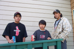 And these are the Kakepetums of Keewaywin. Some of them. Thats (on the left)Rocco, Aaron and Conroy