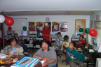 Steve Kakegamic in front of the cake *hurry up and cut the cake, i want some.*
