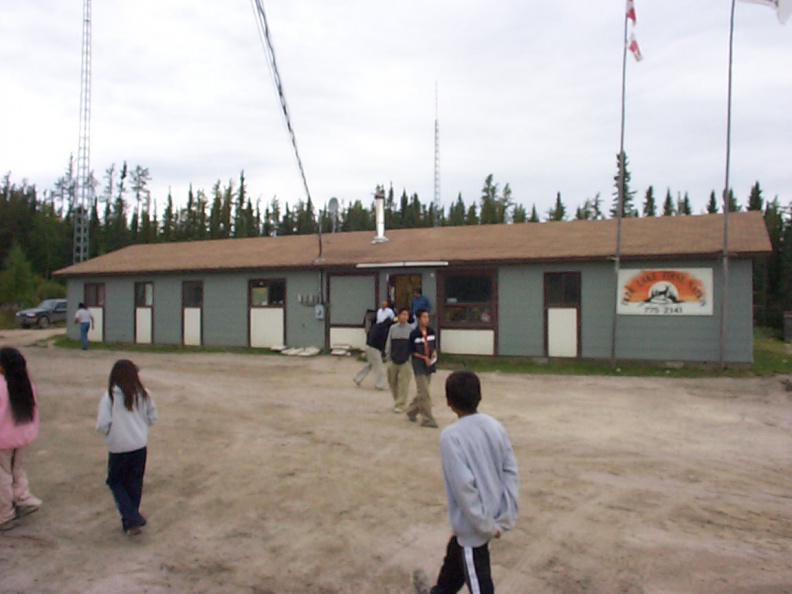 school kids start to arrive
