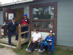 sitting around outside the band office