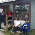 sitting around outside the band office