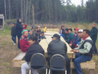 Bill Rae and his wife are at the head of the table and Chief Royal is seated to the right