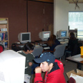 A look at the KiHS classroom. Thats Bradley in red.