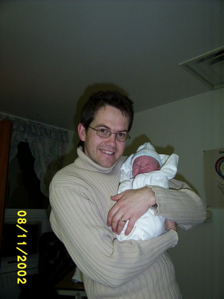 Daddy's Little Man. (Just 5 minutes old)