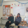 Roblyn Meekis (student) and Natasha Toth (teacher) enjoying some party treats.