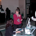 an online demonstration at one of the neighboring booths