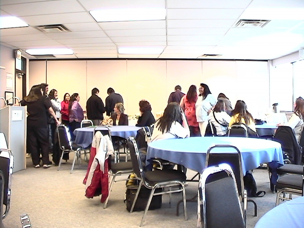 Students and friends in line for lunch