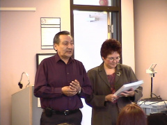 Bob Linklater and Ruth Baxter present the certificates