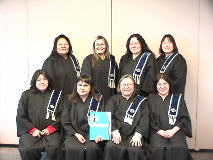 Back left: Dorothy Meekis-Deer Lake First Nation,Sara Jane Cromarty-Wunnumin Lake First Nation,Francis Trowsse,Coordinator of th