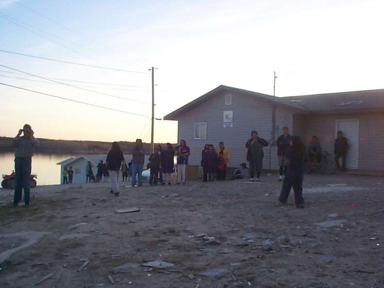 People watching the fire