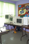 The computer lab in the library room.  This is where the indoor unit and router will be located.