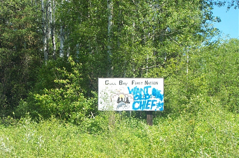 The sign as we entered Gull Bay.