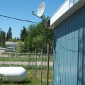 Side View of the Direct PC Dish.  This is where the Two-Way Satellite is going to be installed.