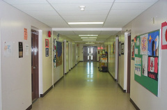 The hall way of St. Tekawitha School in Gull Bay.