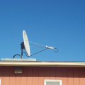 This is the two-way satellite dish that was installed at the health clinic in Gull Bay.