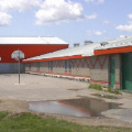 Basketball court and play area.