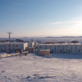 A photo taken from outside the Frobisher Inn, Iqaluit, Nunavet.