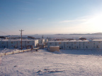 A photo taken from outside the Frobisher Inn, Iqaluit, Nunavet.