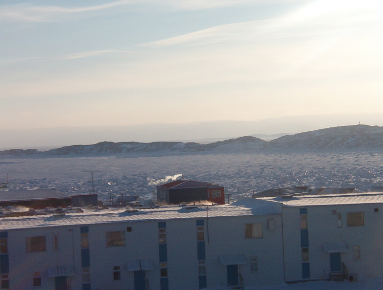 Another view of the ice from outside the Frobisher Inn.