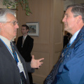 Aime Dimatteo, Executive Director, NOHFC with Carl Seibel, Telecom Officer, FedNor