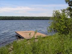 The permanent dock on Abram Lake