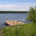 The permanent dock on Abram Lake