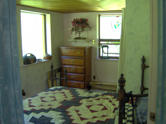 The downstairs bedroom from the living room